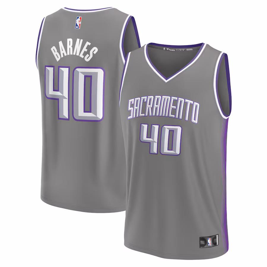 Men's Sacramento Kings Harrison Barnes Fanatics Gray Fastbreak Jersey - City Edition - Jersey