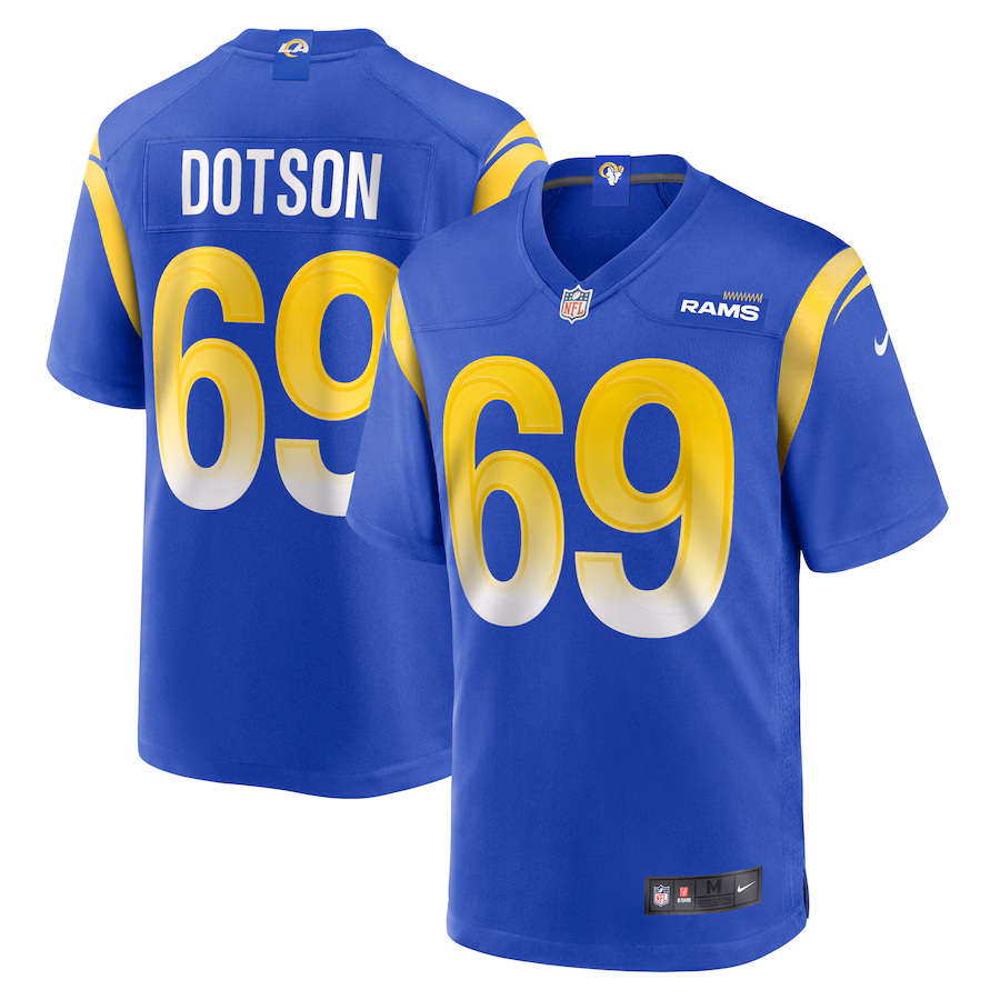 Men's Los Angeles Rams Kevin Dotson Nike  Royal  Game Jersey - Jersey