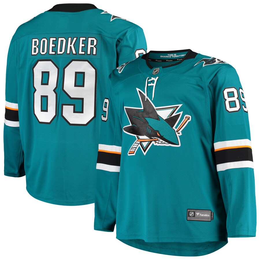 Men's San Jose Sharks Mikkel Boedker Fanatics Branded Teal Breakaway Home Player Jersey - Jersey