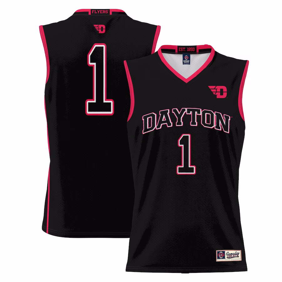 #1  Dayton Flyers GameDay Greats  Lightweight Basketball Jersey - Black - Jersey