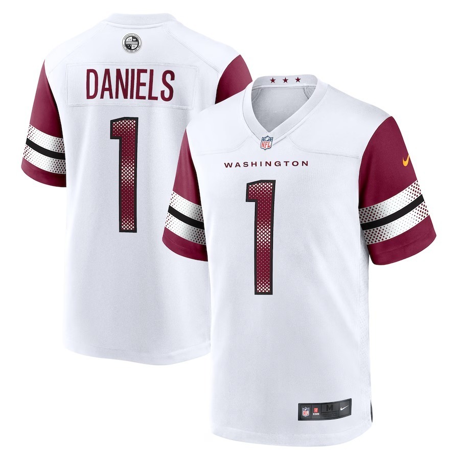 Men's Washington Commanders Jayden Daniels Nike White 2024 NFL Draft First Round Pick Player Game Jersey - Jersey