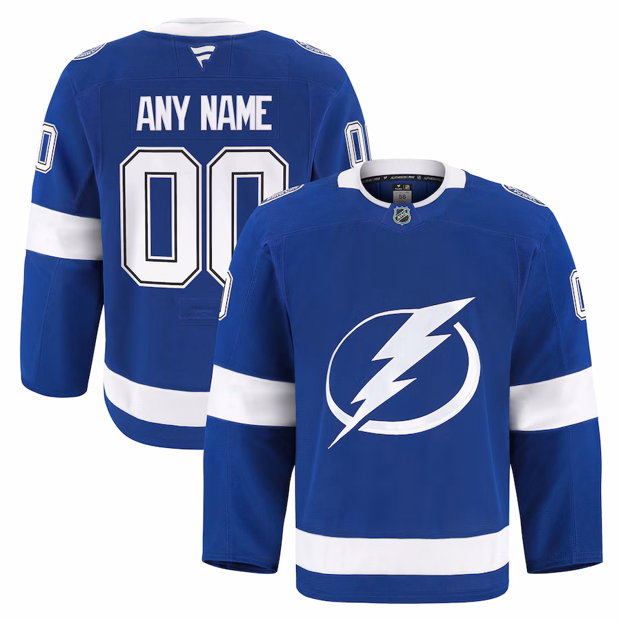 Men's Tampa Bay Lightning Fanatics Blue Home Authentic Pro Custom Jersey - Jersey