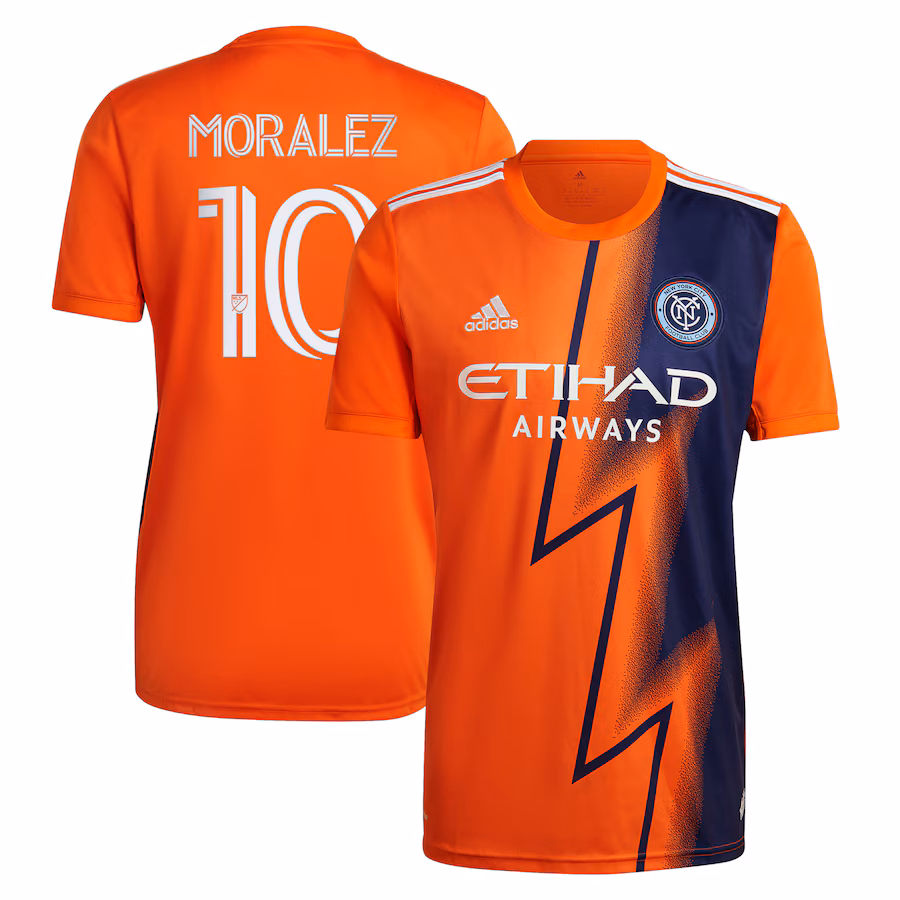 Men's New York City FC Maximiliano Moralez adidas Orange 2022 The Volt Kit Replica Player Jersey - Jersey