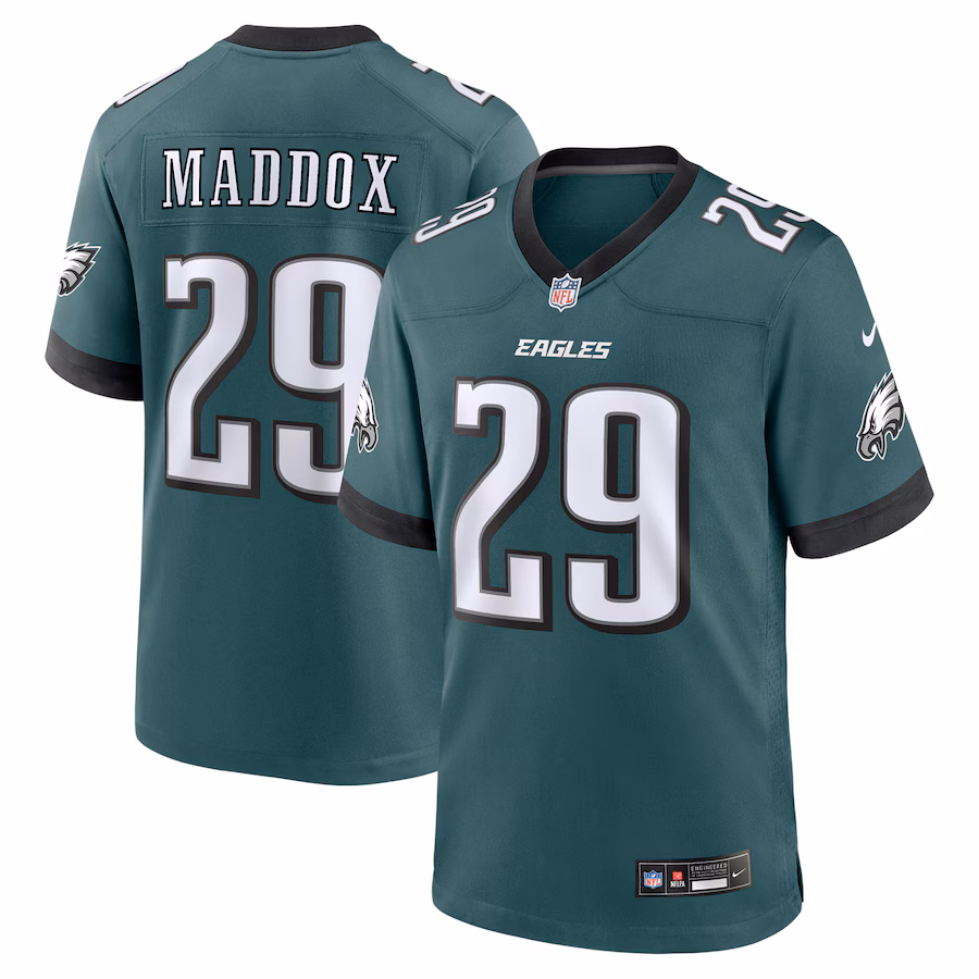 Men's Philadelphia Eagles Avonte Maddox Nike Midnight Green Team Game Jersey - Jersey