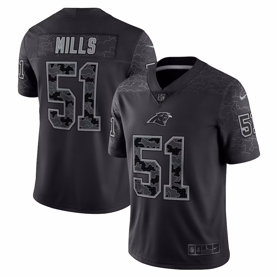 Men's Carolina Panthers Sam Mills Nike Black Retired Player RFLCTV Limited Jersey - Jersey