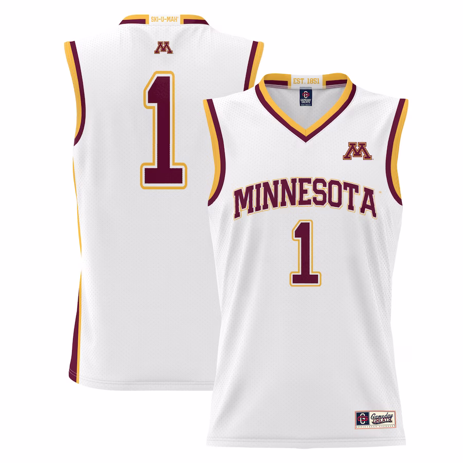 #1 Minnesota Golden Gophers GameDay Greats Youth Lightweight Basketball Jersey - White - Jersey
