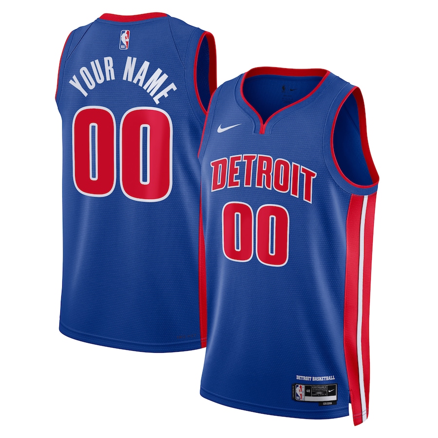 Unisex Detroit Pistons Nike Blue Swingman Custom Jersey - Icon Edition - Jersey