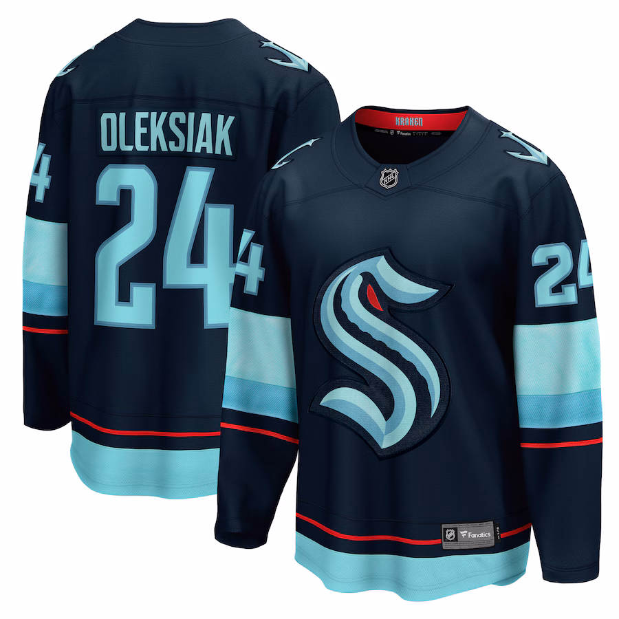 Men's Seattle Kraken Jamie Oleksiak Fanatics Deep Sea Blue Home Breakaway Player Jersey - Jersey