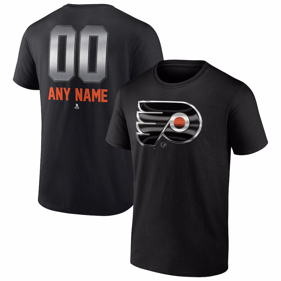 Men's Philadelphia Flyers Black Personalized Midnight Mascot Logo T-Shirt - Jersey