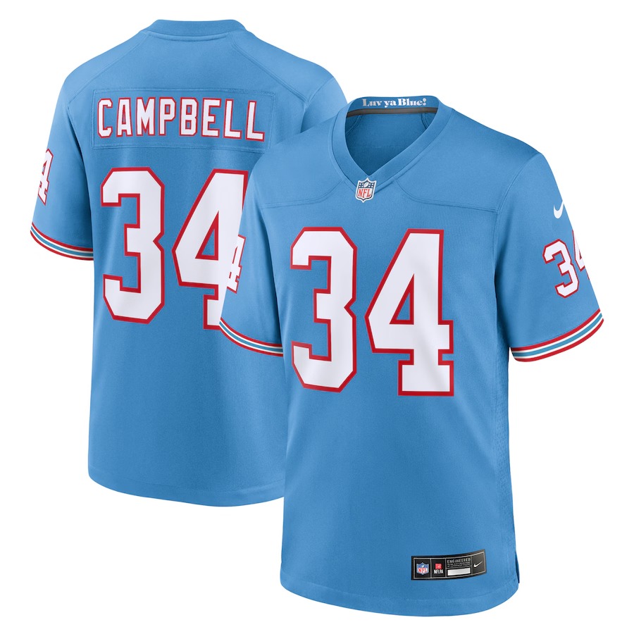 Men's Tennessee Titans Earl Campbell Nike Light Blue Retired Player Alternate Game Jersey - Jersey