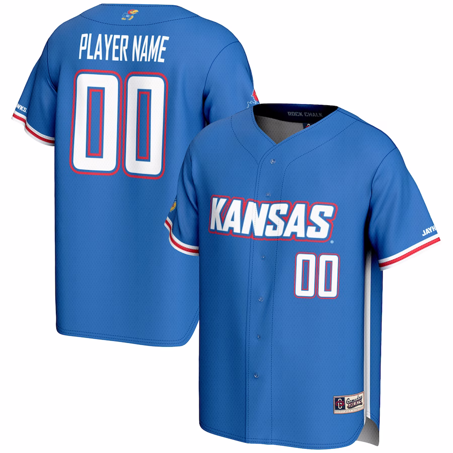 Kansas Jayhawks GameDay Greats NIL Pick-A-Player Lightweight Baseball Jersey - Royal - Jersey