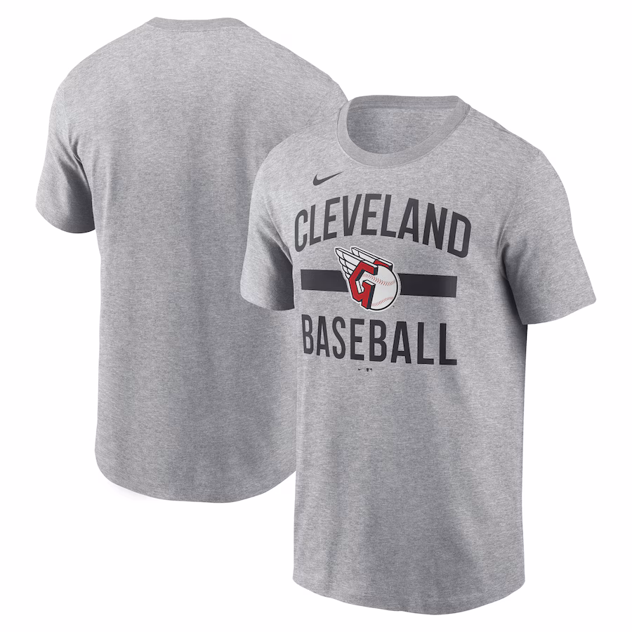 Men's Cleveland Guardians Nike Heather Gray Arched T-Shirt - Jersey