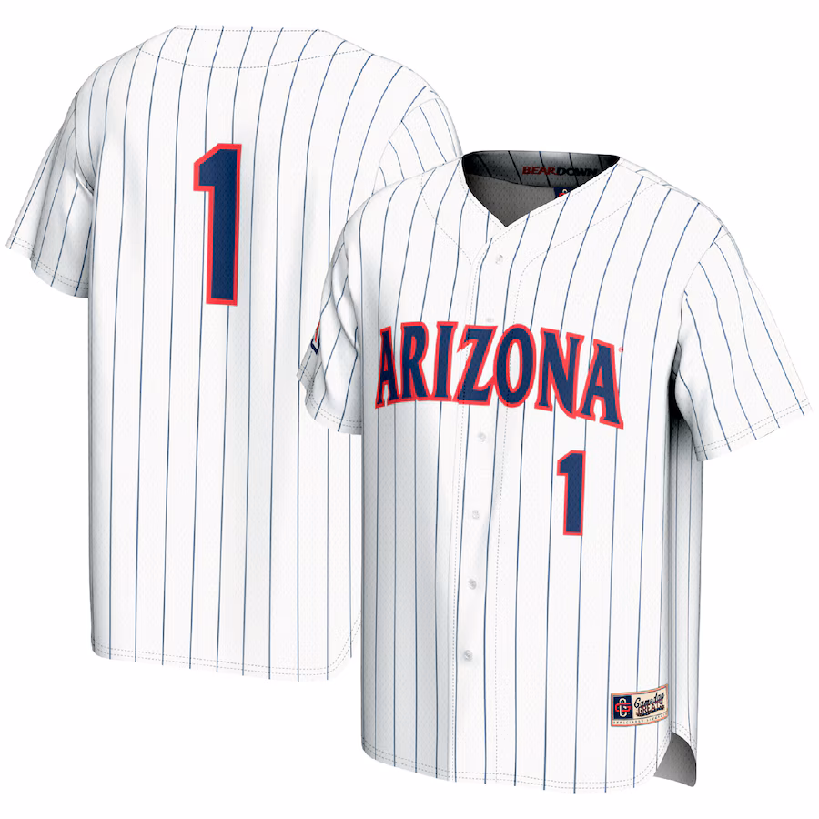 Youth GameDay Greats #1 White Arizona Wildcats Lightweight Baseball Fashion Jersey - Jersey