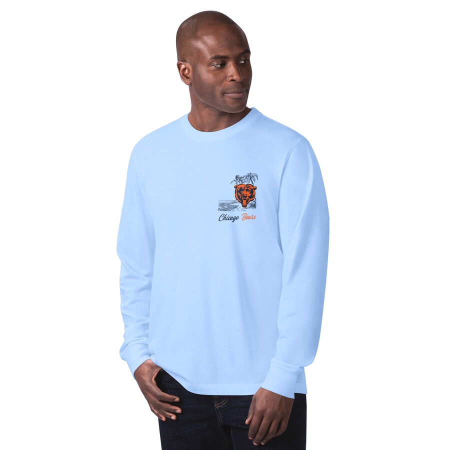 Men's Chicago Bears Margaritaville Light Blue It's Five O'Clock Somewhere Long Sleeve T-Shirt - Jersey
