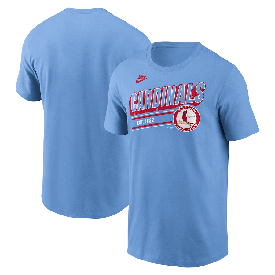 Men's St. Louis Cardinals Nike Light Blue Cooperstown Collection Retro T-Shirt - Jersey
