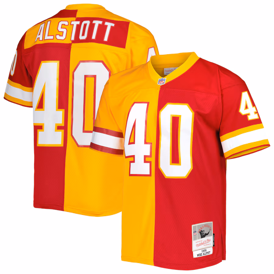Men's Tampa Bay Buccaneers Mike Alstott Mitchell & Ness Orange/Red 1996 Split Legacy Replica Jersey - Jersey
