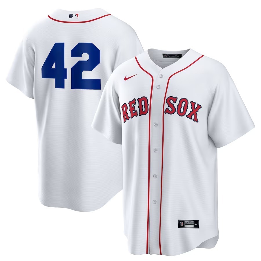 Men's Boston Red Sox Nike White Home 2025 Jackie Robinson Day Replica Jersey - Jersey