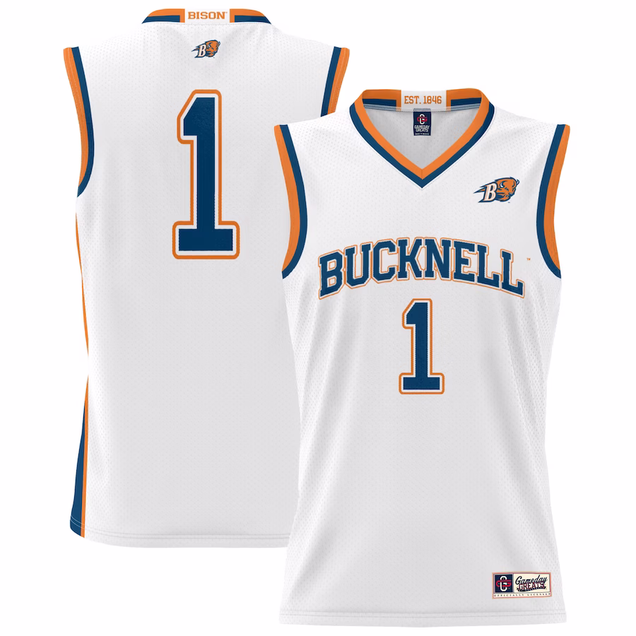 #1 Bucknell Bison GameDay Greats Youth Lightweight Basketball Jersey - White - Jersey
