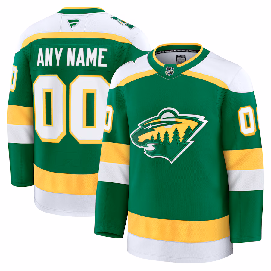 Men's Minnesota Wild Fanatics Green Alternate Premium Custom Jersey - Jersey