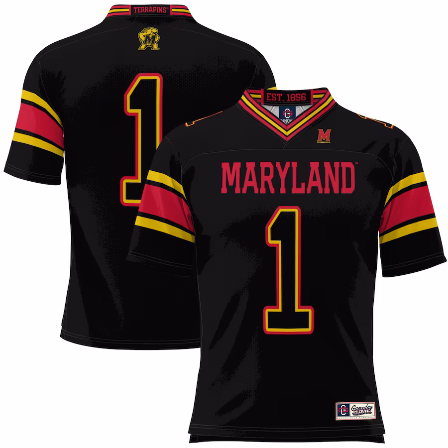 #1 Maryland Terrapins GameDay Greats Youth Football Jersey - Black - Jersey