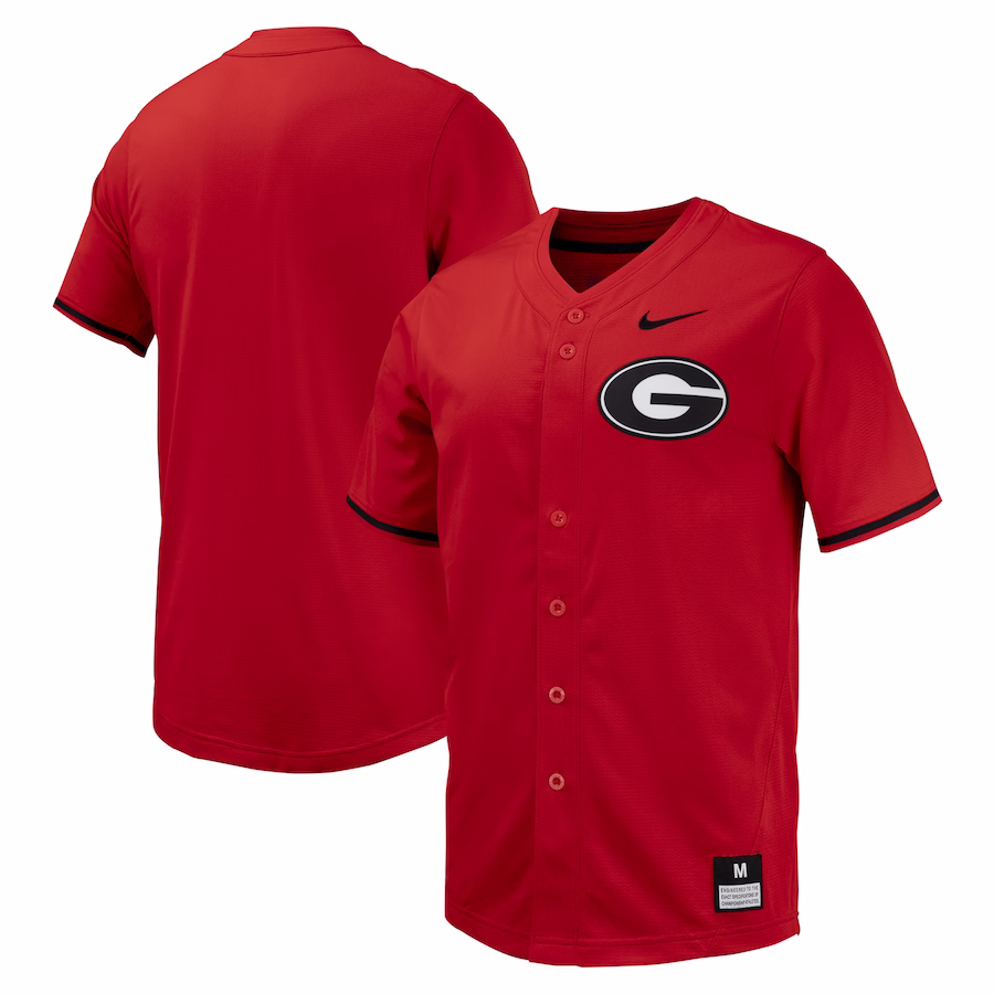 Georgia Bulldogs Nike Replica Full-Button Baseball Jersey - Red - Jersey