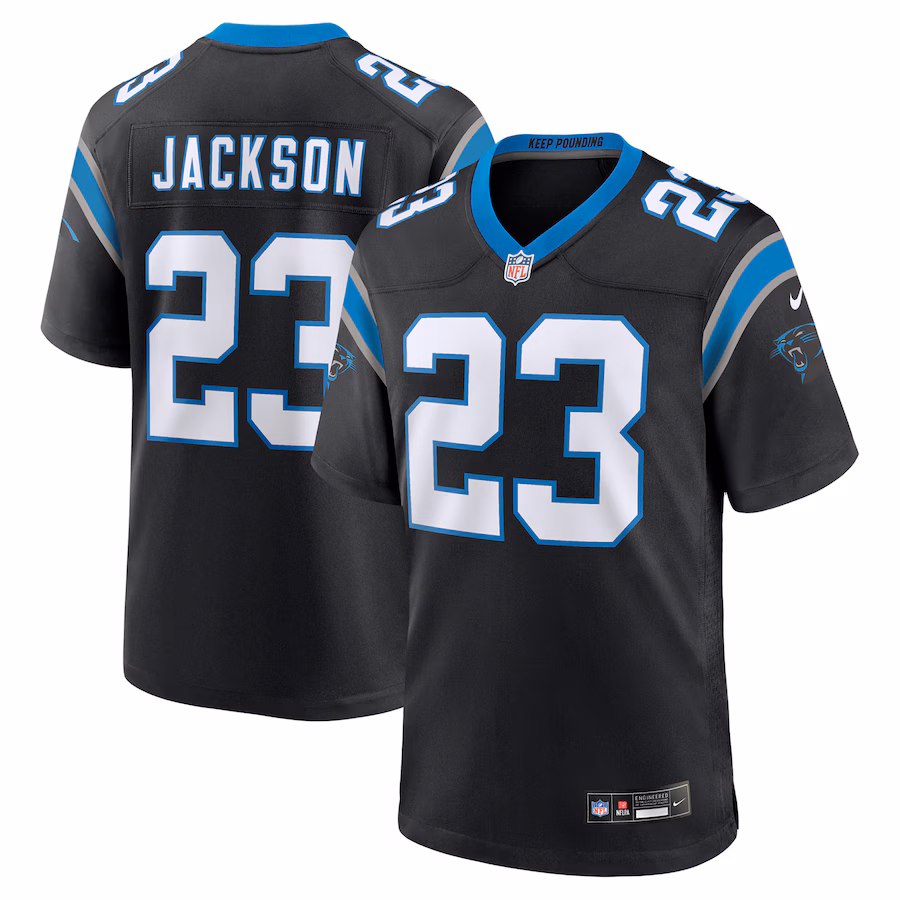 Men's Carolina Panthers Dane Jackson Nike Black Game Jersey - Jersey