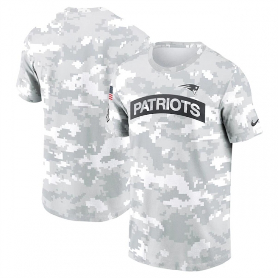Men's New England Patriots 2024 Arctic Camo Salute To Service Performance T-Shirt - Jersey