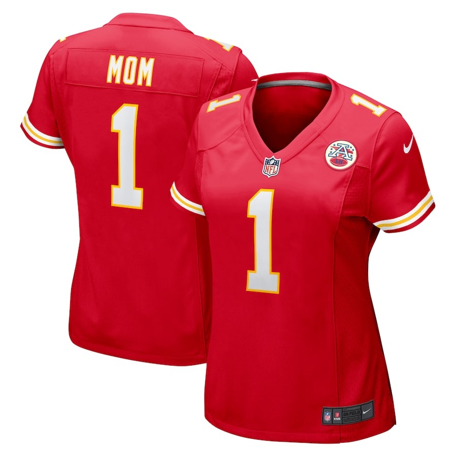 Women's Kansas City Chiefs Number 1 Mom Nike Red Game Jersey - Jersey