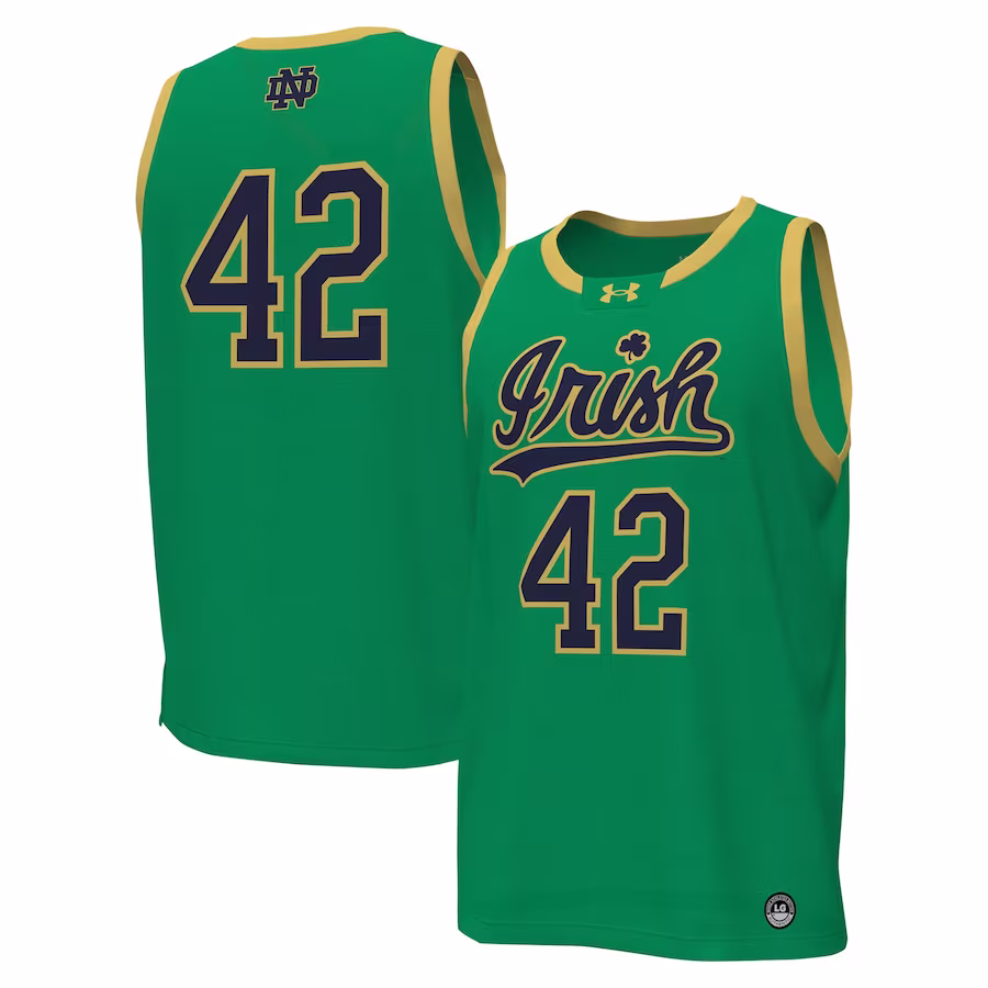 # Notre Dame Fighting Irish Under Armour Replica Basketball Jersey - Kelly Green - Jersey