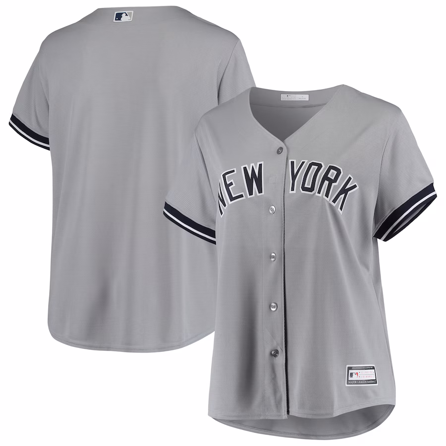 Women's New York Yankees Gray Plus Size Road Replica Team Jersey - Jersey