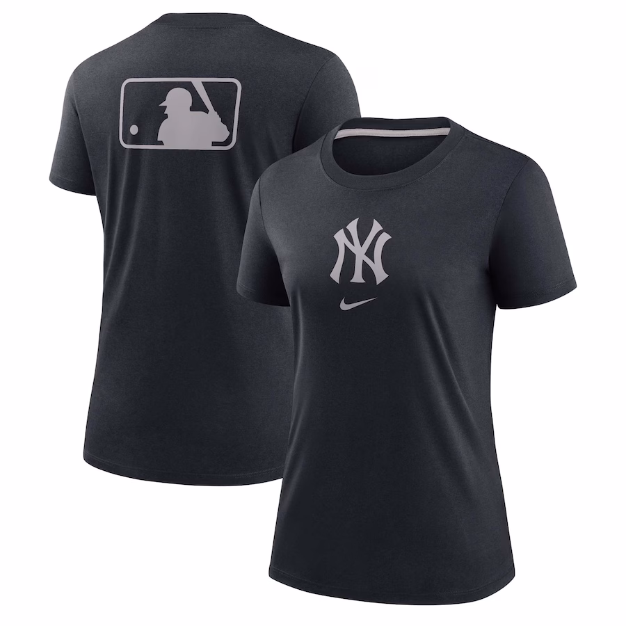 Women's New York Yankees Nike Navy Authentic Collection Early Work Tri-Blend T-Shirt - Jersey