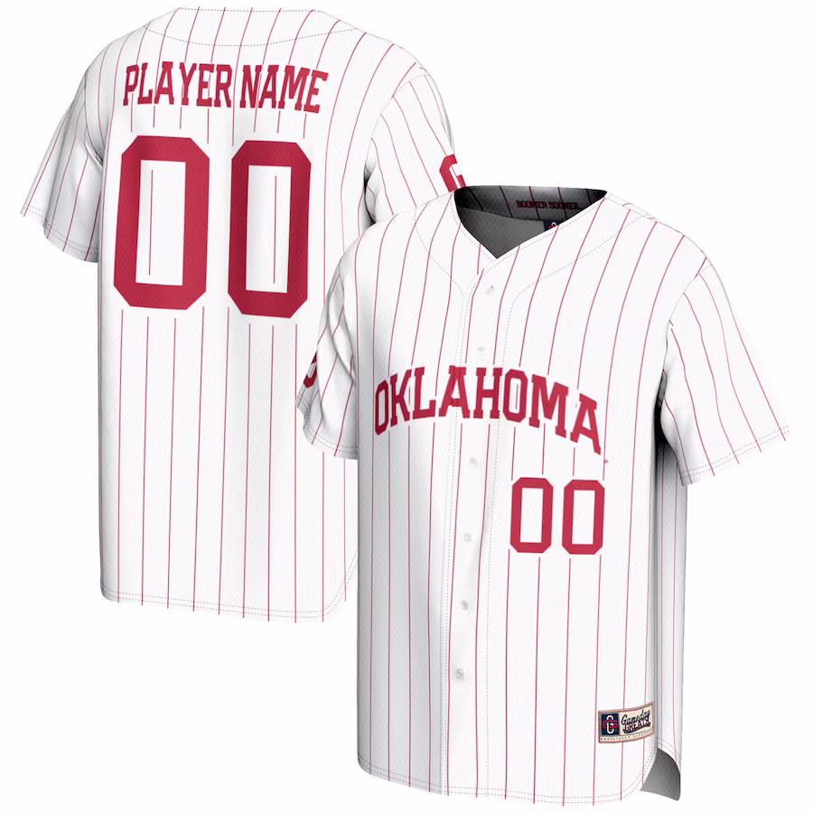 Oklahoma Sooners GameDay Greats NIL Pick-A-Player Lightweight Baseball Jersey - White - Jersey