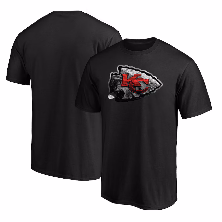 Men's Kansas City Chiefs  Black Midnight Mascot T-Shirt - Jersey