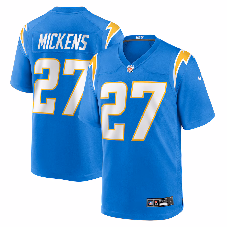 Men's Los Angeles Chargers R.J. Mickens Nike Powder Blue Team Game Jersey - Jersey