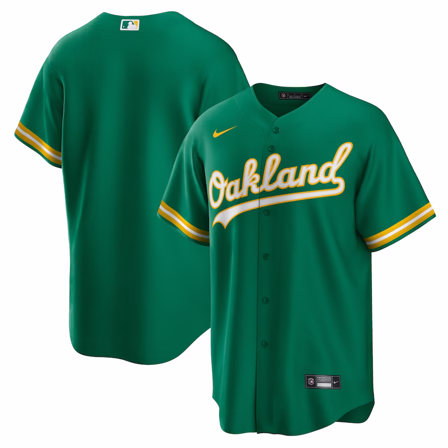 Men's Oakland Athletics Nike Green Alternate Replica Team Jersey - Jersey