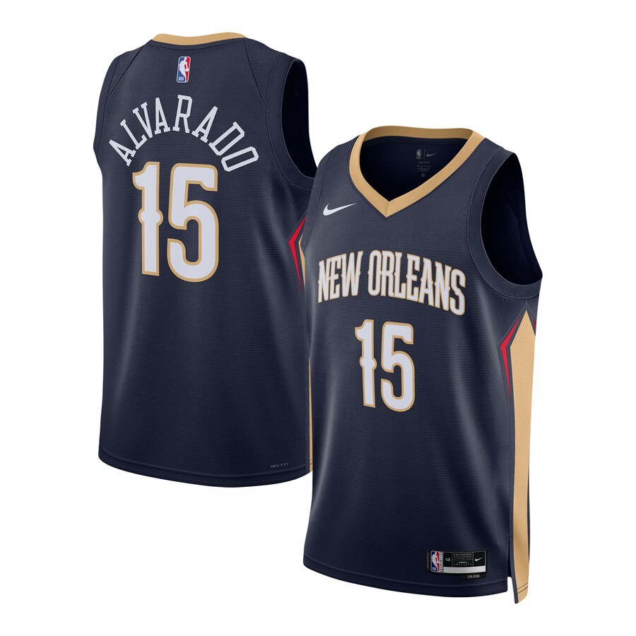 Unisex New Orleans Pelicans Jose Alvarado Nike Navy Swingman Jersey - Icon Edition - Jersey