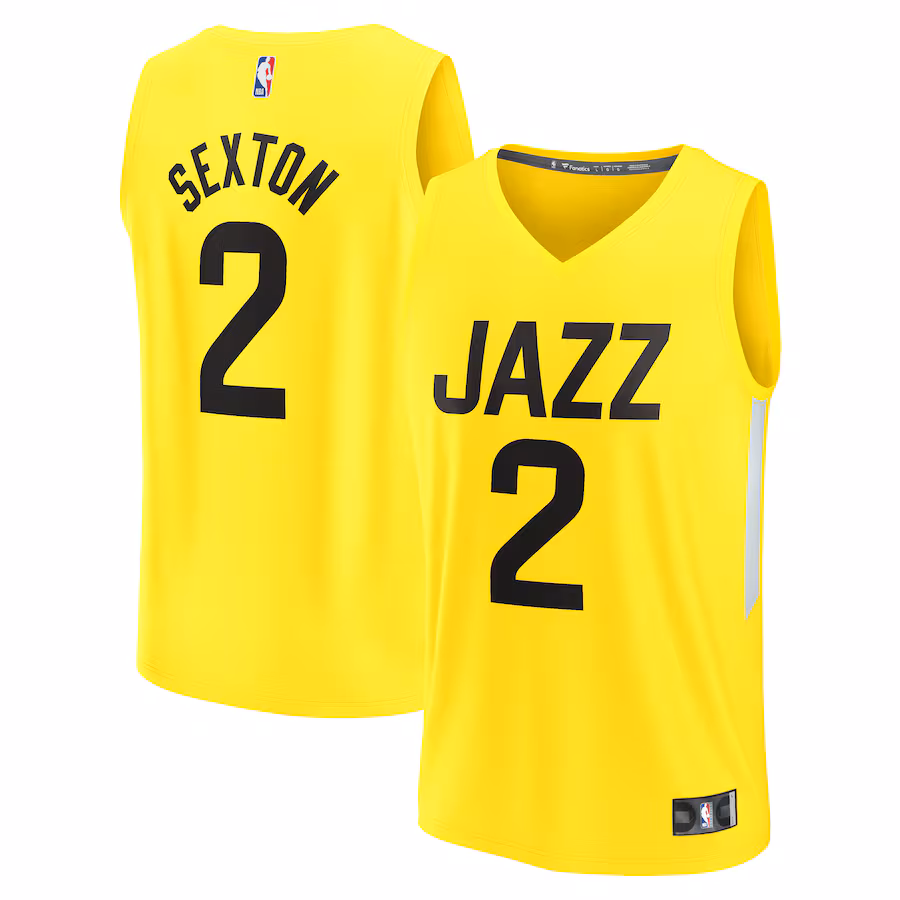 Youth Utah Jazz Collin Sexton Fanatics Yellow Fast Break Player Jersey - Icon Edition - Jersey