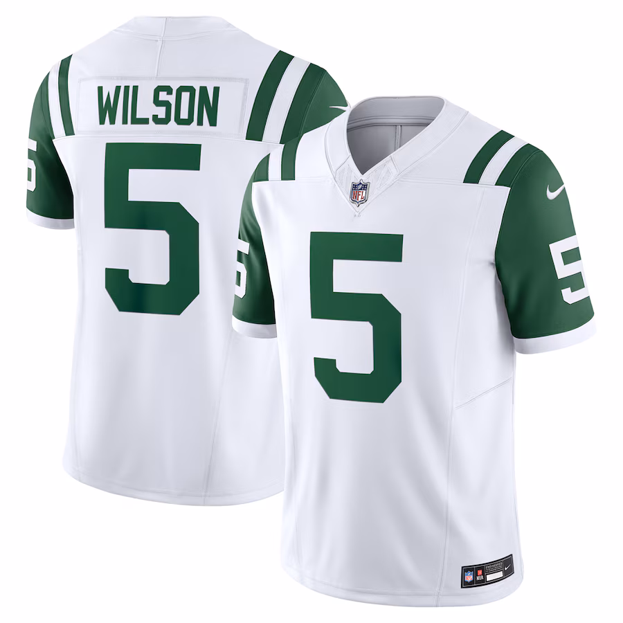 Men's New York Jets Garrett Wilson Nike White Classic Alternate Vapor F.U.S.E. Limited Jersey - Jersey
