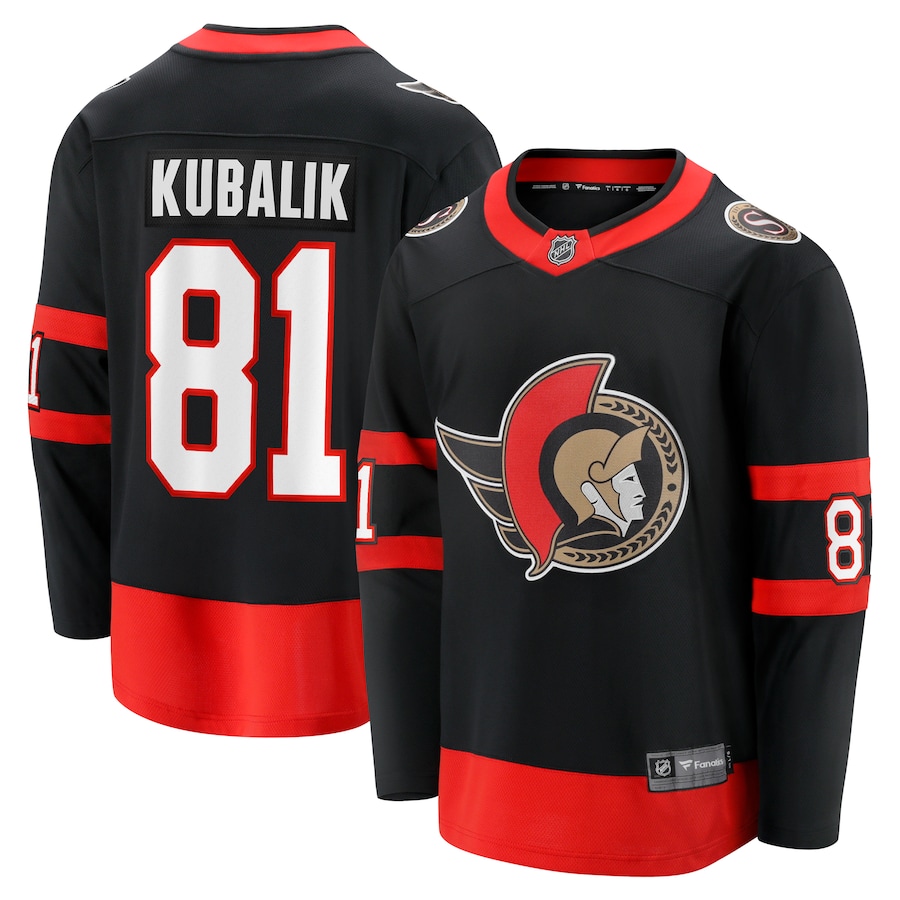 Men's Ottawa Senators Dominik Kubalik Fanatics Black Home Breakaway Jersey - Jersey