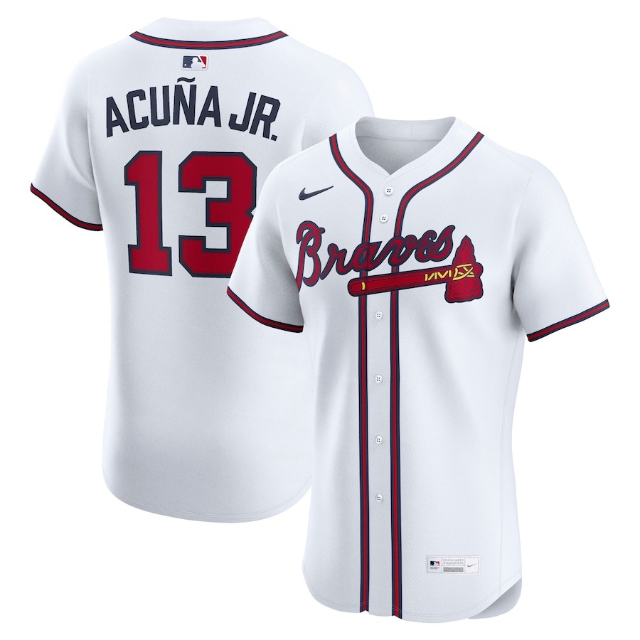 Men's Atlanta Braves Ronald Acuña Jr. Nike White Home Elite Player Jersey - Jersey