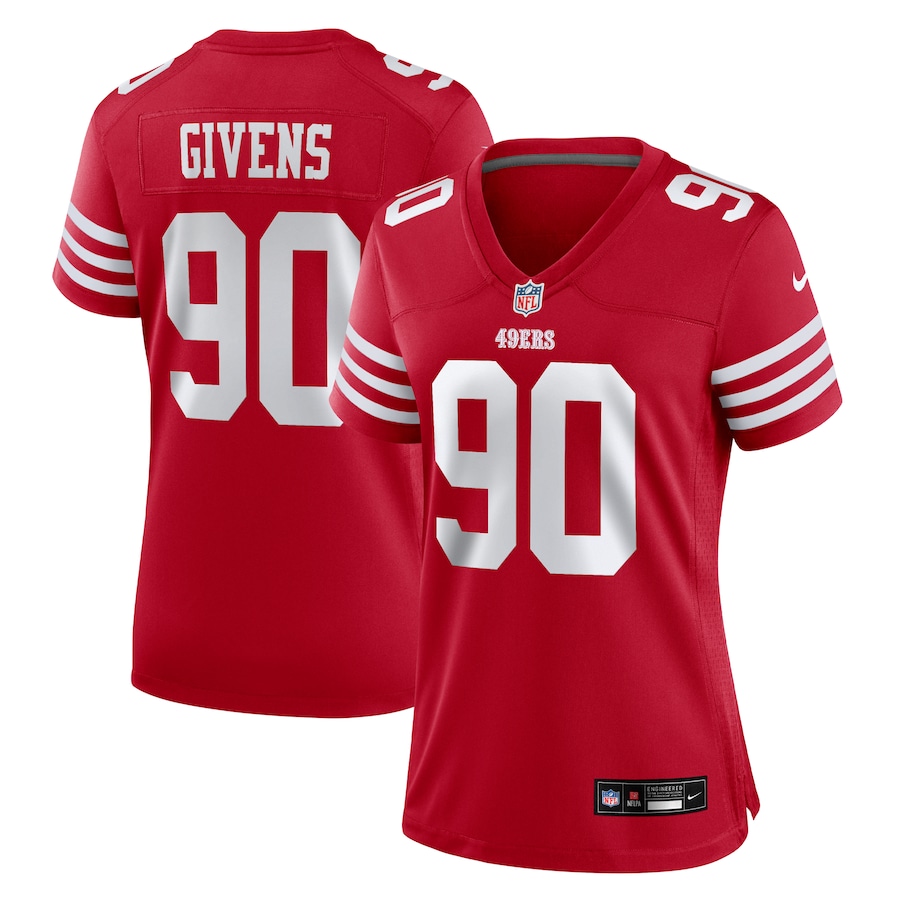 Women's San Francisco 49ers Kevin Givens Nike Scarlet Game Jersey - Jersey
