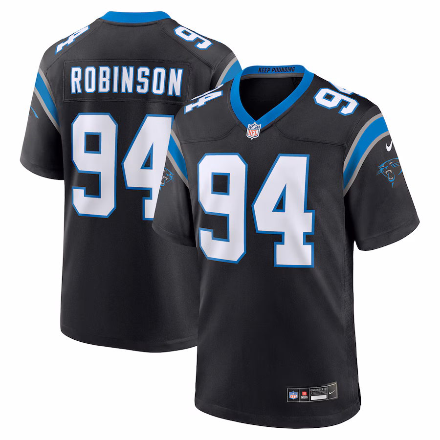 Men's Carolina Panthers A'Shawn Robinson Nike Black Game Jersey - Jersey