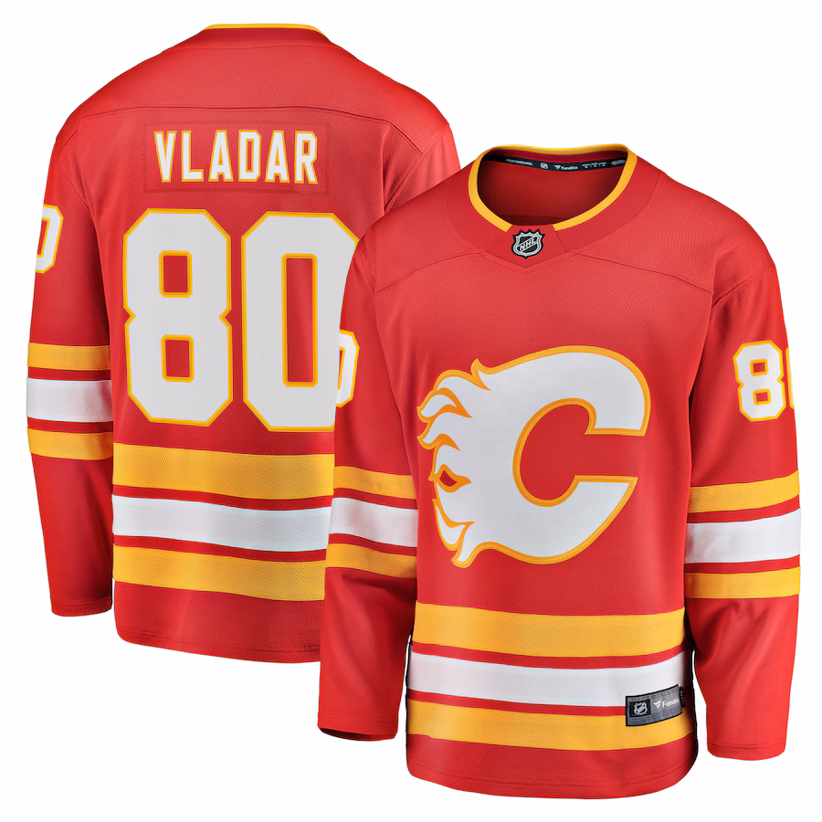 Men's Calgary Flames Daniel Vladar Fanatics Red Home Breakaway Player Jersey - Jersey