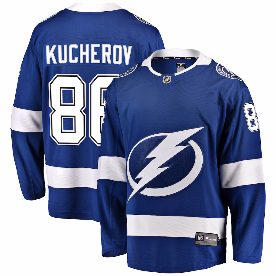 Men's Tampa Bay Lightning Nikita Kucherov Fanatics Blue Home Breakaway Player Jersey - Jersey