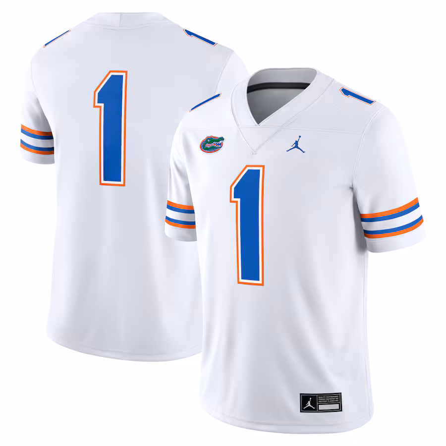 Men's Jordan Brand #1 White Florida Gators Game Jersey - Jersey