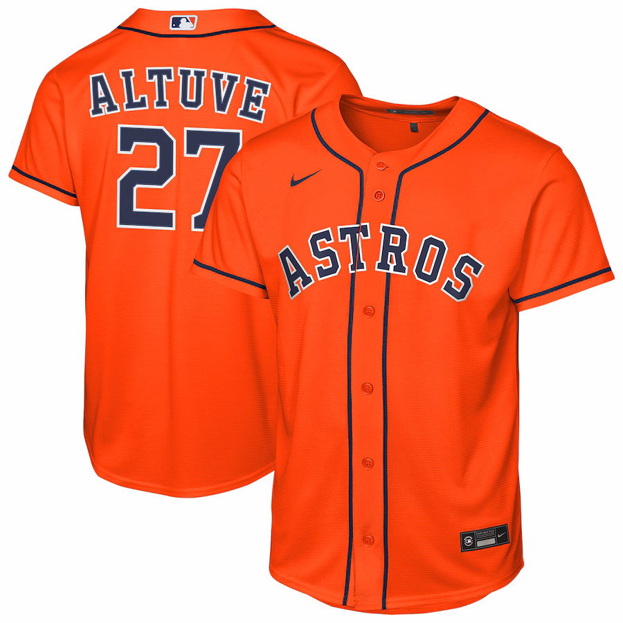 Youth Houston Astros Jose Altuve Nike Orange Alternate Replica Jersey - Jersey
