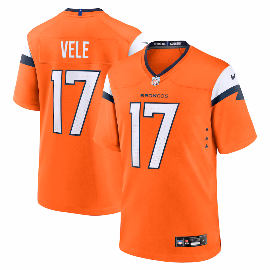 Men's Denver Broncos Devaughn Vele Nike Orange Team Game Jersey - Jersey