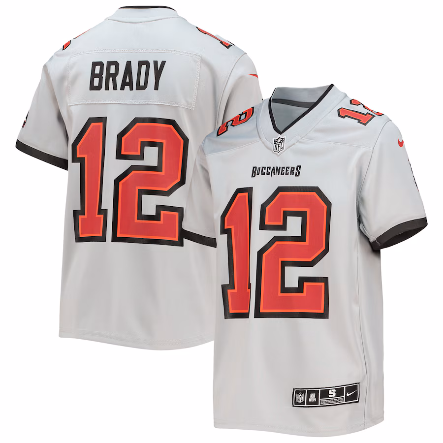 Youth Tampa Bay Buccaneers Tom Brady Nike Gray Inverted Team Game Jersey - Jersey