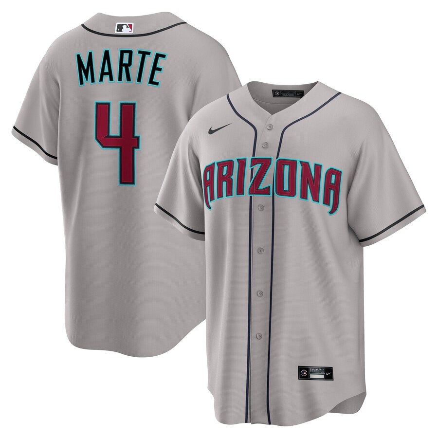 Men's Arizona Diamondbacks Ketel Marte Nike Gray Road Replica Jersey - Jersey