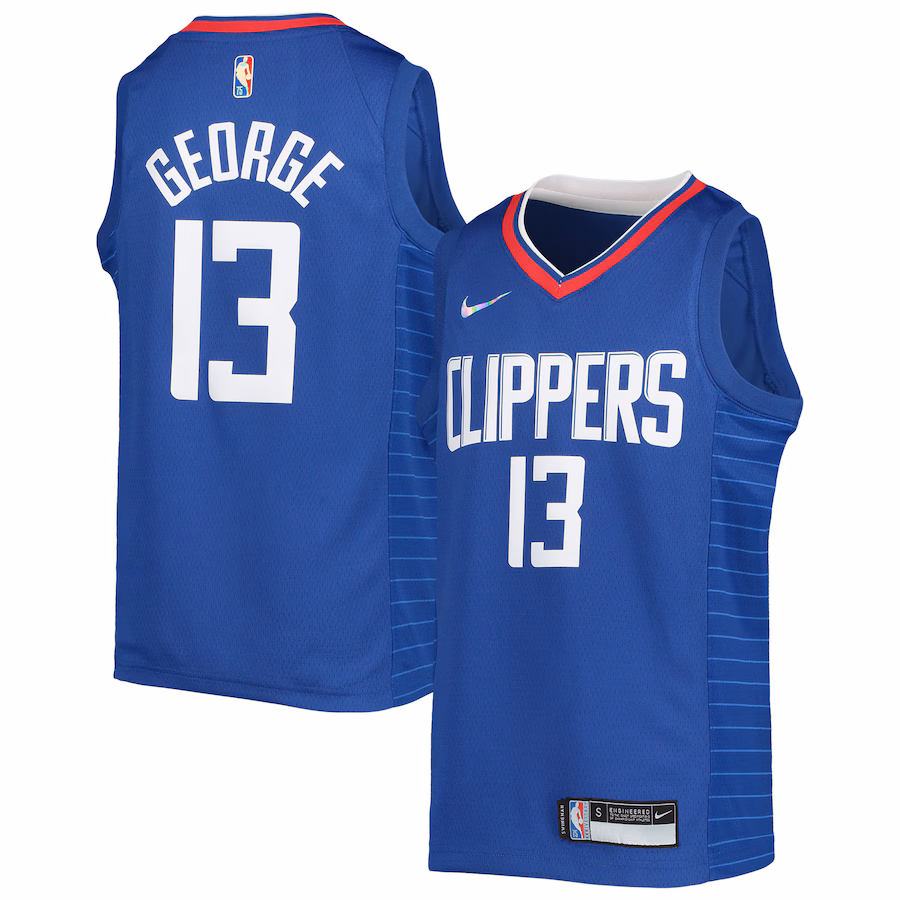 Youth LA Clippers Paul George Nike Royal 2021/22 Diamond Swingman Jersey - Icon Edition - Jersey